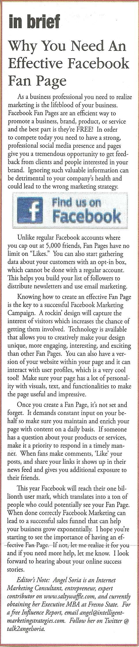 Why You Need An Effective Facebook Fan Page TKHCC February Issue